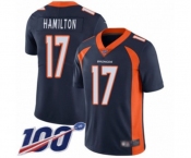 Men's Denver Broncos #17 DaeSean Hamilton Navy Blue Alternate Vapor Untouchable Limited Player 100th Season Football Jersey