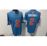 Men's Denver Broncos #2 Pat Surtain II Blue F.U.S.E. With Patch Throwback Vapor Limited Football Stitched Jersey