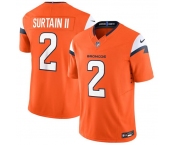 Men's Denver Broncos #2 Pat Surtain II Orange 2024 F.U.S.E. Vapor Limited Stitched Football Jersey
