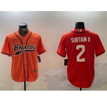 Men's Denver Broncos #2 Pat Surtain II Orange Cool Base Stitched Baseball Jerseys