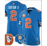 Men's Denver Broncos #2 Patrick Surtain II Blue F.U.S.E. With 2-Star C Patch Throwback Vapor Limited Football Stitched Jersey