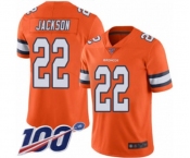 Men's Denver Broncos #22 Kareem Jackson Limited Orange Rush Vapor Untouchable 100th Season Football Jersey