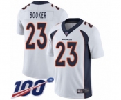 Men's Denver Broncos #23 Devontae Booker White Vapor Untouchable Limited Player 100th Season Football Jersey