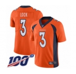 Men's Denver Broncos #3 Drew Lock Orange Team Color Vapor Untouchable Limited Player 100th Season Football Jersey
