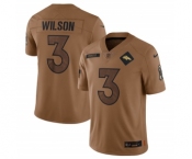 Men's Denver Broncos #3 Russell Wilson 2023 Brown Salute To Service Limited Football Stitched Jersey