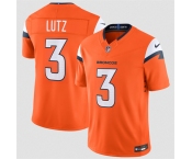 Men's Denver Broncos #3 Wil Lutz Orange 2026 F.U.S.E. Vapor Limited Stitched Football Jersey