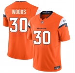 Men's Denver Broncos #30 Mike Woods Orange 2026 F.U.S.E. Vapor Limited Football Stitched Jersey