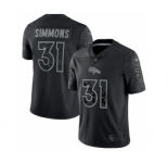 Men's Denver Broncos #31 Justin Simmons Black Reflective Limited Stitched Football Jersey