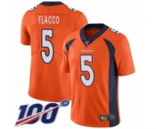 Men's Denver Broncos #5 Joe Flacco Orange Team Color Vapor Untouchable Limited Player 100th Season Football Jersey