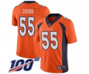 Men's Denver Broncos #55 Bradley Chubb Orange Team Color Vapor Untouchable Limited Player 100th Season Football Jersey