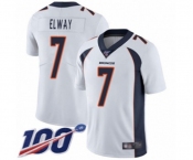 Men's Denver Broncos #7 John Elway White Vapor Untouchable Limited Player 100th Season Football Jersey