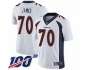 Men's Denver Broncos #70 Ja'Wuan James White Vapor Untouchable Limited Player 100th Season Football Jersey