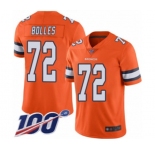 Men's Denver Broncos #72 Garett Bolles Limited Orange Rush Vapor Untouchable 100th Season Football Jersey
