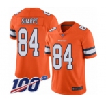 Men's Denver Broncos #84 Shannon Sharpe Limited Orange Rush Vapor Untouchable 100th Season Football Jersey