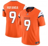 Men's Denver Broncos #9 Talanoa Hufanga Orange 2025 F.U.S.E. Vapor Limited Football Stitched Jersey