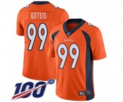 Men's Denver Broncos #99 Adam Gotsis Orange Team Color Vapor Untouchable Limited Player 100th Season Football Jersey