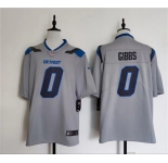 Men's Detroit Lions #0 Jahmyr Gibbs Silver 2026 Rivalries Collection Limited Football Stitched Jersey