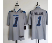 Men's Detroit Lions #1 Jameson Williams Silver 2026 Rivalries Collection Limited Football Stitched Jersey