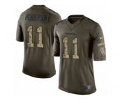 Men's Nike Denver Broncos #11 Carlos Henderson Limited Green Salute to Service NFL Jersey