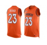Men's Nike Denver Broncos #23 Devontae Booker Limited Orange Player Name & Number Tank Top NFL Jersey