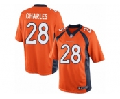 Men's Nike Denver Broncos #28 Jamaal Charles Limited Orange Team Color NFL Jersey