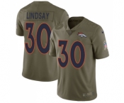 Men's Nike Denver Broncos #30 Phillip Lindsay Limited Olive 2017 Salute to Service NFL Jersey