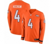 Men's Nike Denver Broncos #4 Case Keenum Limited Orange Therma Long Sleeve NFL Jersey