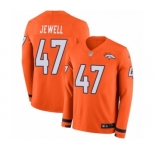 Men's Nike Denver Broncos #47 Josey Jewell Limited Orange Therma Long Sleeve NFL Jersey