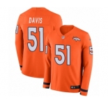 Men's Nike Denver Broncos #51 Todd Davis Limited Orange Therma Long Sleeve NFL Jersey