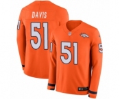 Men's Nike Denver Broncos #51 Todd Davis Limited Orange Therma Long Sleeve NFL Jersey