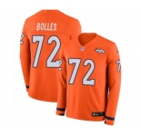 Men's Nike Denver Broncos #72 Garett Bolles Limited Orange Therma Long Sleeve NFL Jersey