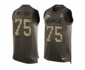 Men's Nike Denver Broncos #75 Menelik Watson Limited Green Salute to Service Tank Top NFL Jersey