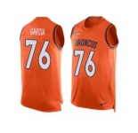 Men's Nike Denver Broncos #76 Max Garcia Limited Orange Player Name & Number Tank Top NFL Jersey