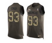 Men's Nike Denver Broncos #93 Jared Crick Limited Green Salute to Service Tank Top NFL Jersey