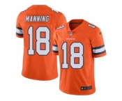 Nike Denver Broncos #18 Peyton Manning Orange Men's Stitched NFL Limited Rush Jersey
