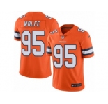 Nike Denver Broncos #95 Derek Wolfe Orange Men's Stitched NFL Limited Rush Jersey