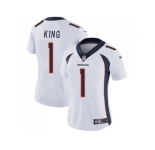 Women Nike Denver Broncos #1 Marquette King White Stitched NFL Vapor Untouchable Limited Jersey
