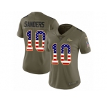 Women Nike Denver Broncos #10 Emmanuel Sanders Limited Olive USA Flag 2017 Salute to Service NFL Jersey