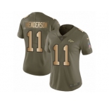Women Nike Denver Broncos #11 Carlos Henderson Limited Olive Gold 2017 Salute to Service NFL Jersey