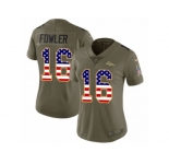 Women Nike Denver Broncos #16 Bennie Fowler Limited Olive USA Flag 2017 Salute to Service NFL Jersey