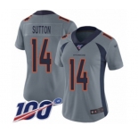 Women's Denver Broncos #14 Courtland Sutton Limited Silver Inverted Legend 100th Season Football Jersey