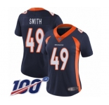 Women's Denver Broncos #49 Dennis Smith Navy Blue Alternate Vapor Untouchable Limited Player 100th Season Football Jersey