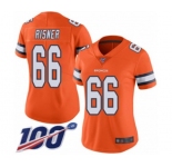 Women's Denver Broncos #66 Dalton Risner Limited Orange Rush Vapor Untouchable 100th Season Football Jersey