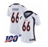 Women's Denver Broncos #66 Dalton Risner White Vapor Untouchable Limited Player 100th Season Football Jersey