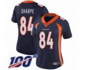 Women's Denver Broncos #84 Shannon Sharpe Navy Blue Alternate Vapor Untouchable Limited Player 100th Season Football Jersey