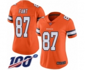 Women's Denver Broncos #87 Noah Fant Limited Orange Rush Vapor Untouchable 100th Season Football Jersey