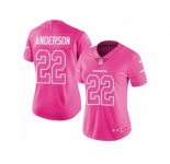 Women's Nike Denver Broncos #22 C.J. Anderson Limited Pink Rush Fashion NFL Jersey