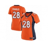 Women's Nike Denver Broncos #28 Jamaal Charles Limited Orange Team Color NFL Jersey