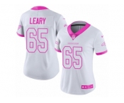 Women's Nike Denver Broncos #65 Ronald Leary Limited White Pink Rush Fashion NFL Jersey