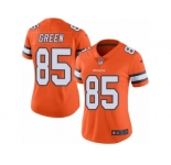 Women's Nike Denver Broncos #85 Virgil Green Limited Orange Rush NFL Jersey
